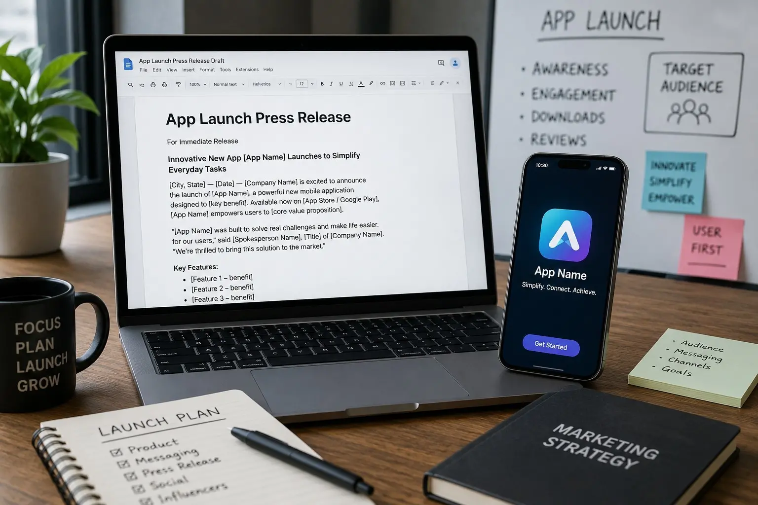 App Launch Press Release: Full Template With Worked Example
